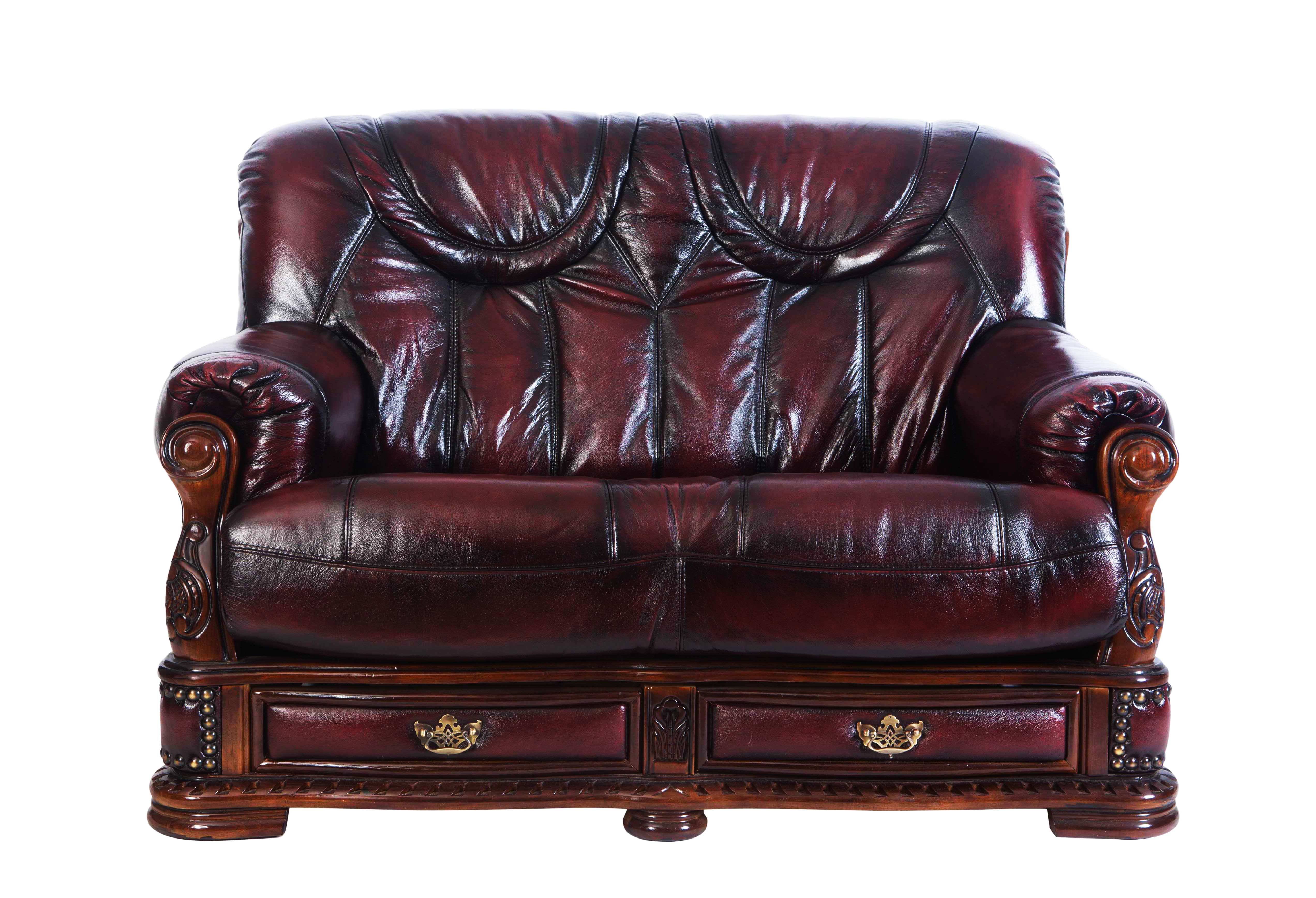 Кожаный диван Oakman двухместный, цвет 10#